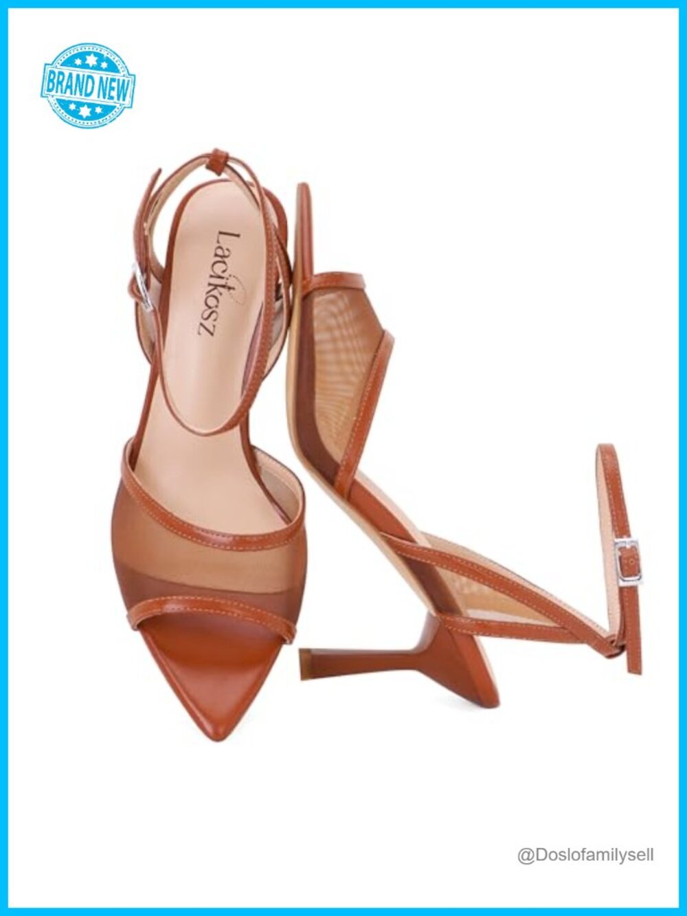Strappy Sandals Faux Leather Heeled Wedding Evening Shoes